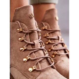 S.Barski Cizme Telma de damă clasice din piele intoarsa bej 2