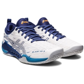 Pantof de handbal Asics Blast Ff 3 M 1071A076 100 alb albastru marin 2