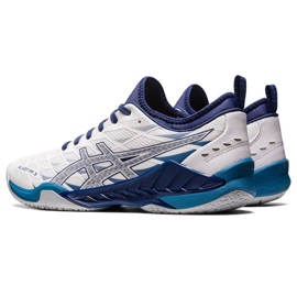 Pantof de handbal Asics Blast Ff 3 M 1071A076 100 alb albastru marin 4