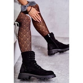 Cizme Palmira Neagră De Căprioară Cu Știfturi negru 1