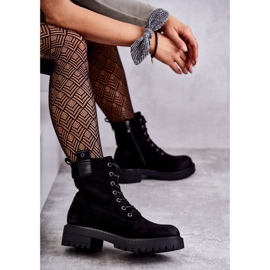 PJ1 Cizme negre Ritta din piele intoarsa calda cu siret negru 1 PJ1 Cizme negre Ritta din piele intoarsa calda cu siret negru 1