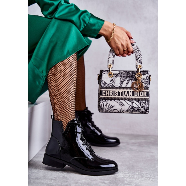 S.Barski Cizme clasice lacuite Cizme Jodhpur dama Bello negru 2