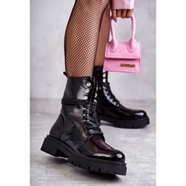 PE1 Cizme Dama Lacuite Muncitori Cu Ornamente Negru Gesine 1