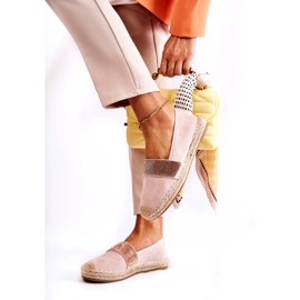 Espadrile De Damă Cu Slip-On Cu Zirconii Cubic Roz 3