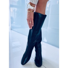 Leisha Cizme negre cu toc inalt negru 1 Leisha Cizme negre cu toc inalt negru 1