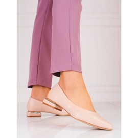 Pompe de damă bej cu toc mic Shelovet 1