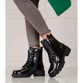 Genti dama Vinceza lacuite negru 1