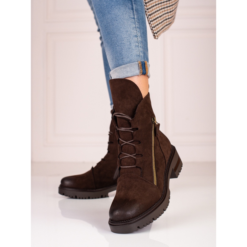 W. Potocki Îmbrăcăminte de lucru pentru damă din piele intoarsă maro Potocki 1