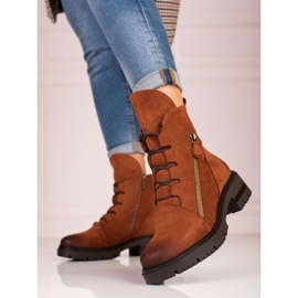 W. Potocki Genți de damă Potocki din piele intoarsa maro 1