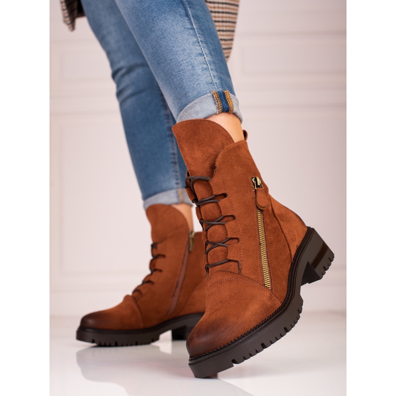 W. Potocki Genți de damă Potocki din piele intoarsa maro 1