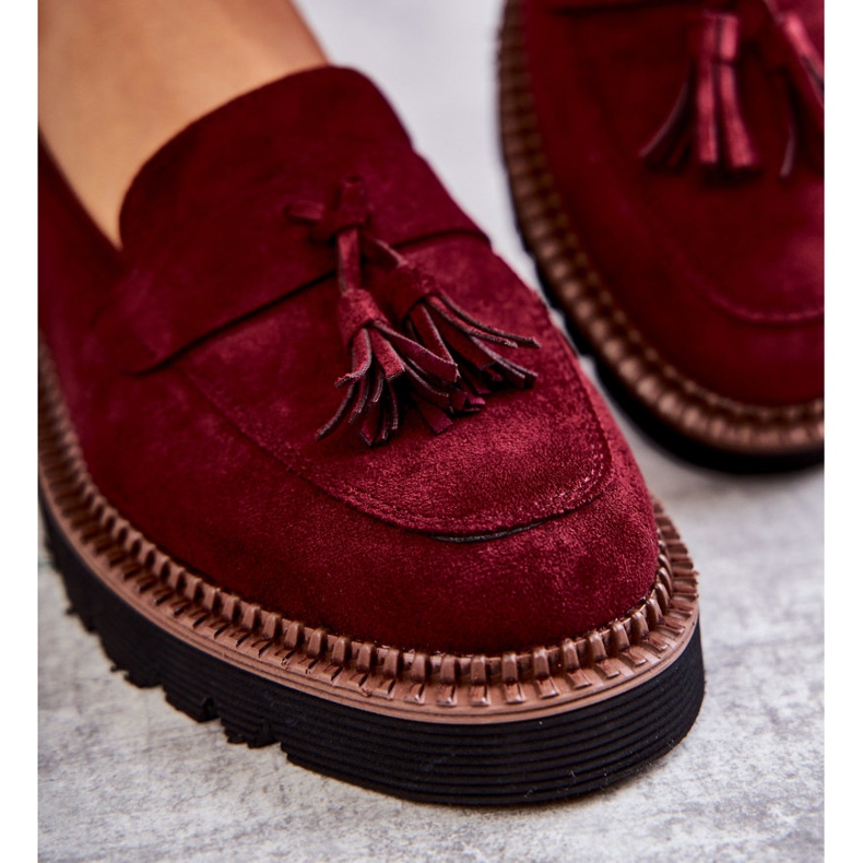 Vinceza Pantofi de damă din piele intoarsa pe platforma burgundy Unni roșu 2 Vinceza Pantofi de damă din piele intoarsa pe platforma burgundy Unni roșu 2