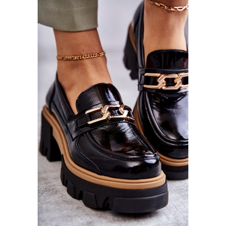 PL5 Tocuri Lăcuite Cu Ornament Auriu Lurdes Negru 1