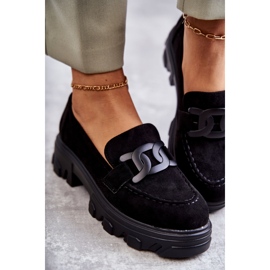 Vinceza Pantofi de damă din piele intoarsa pe platforma Janne neagra negru 2