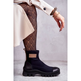 Cizme de dama din stofa Nicole 2703 Black negru 1