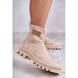 Cizme de dama din stofa Nicole 2703 Bej 1