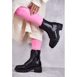 Vinceza Cizme De Piele Pe Fermoar Tonje Negru 2