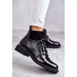 Vinceza Cizme Negre Lăcuite și Călduțe Cathrine negru 2