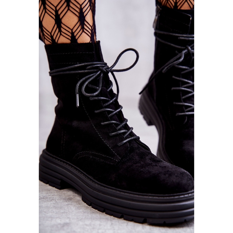 S.Barski Cizme de dama din piele intoarsa Legata Neagra Afra negru 2 S.Barski Cizme de dama din piele intoarsa Legata Neagra Afra negru 2