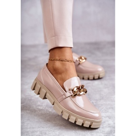 Sergio Leone Mocasini Lacuiti Pe Platforma Bej Inger 1