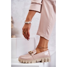 Sergio Leone Mocasini Lacuiti Pe Platforma Bej Inger 2