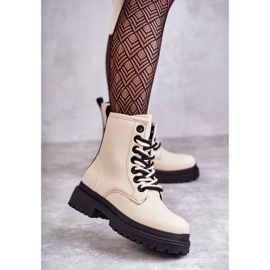 Cizme Dama Piele Workers Bej Deschis Denila 1