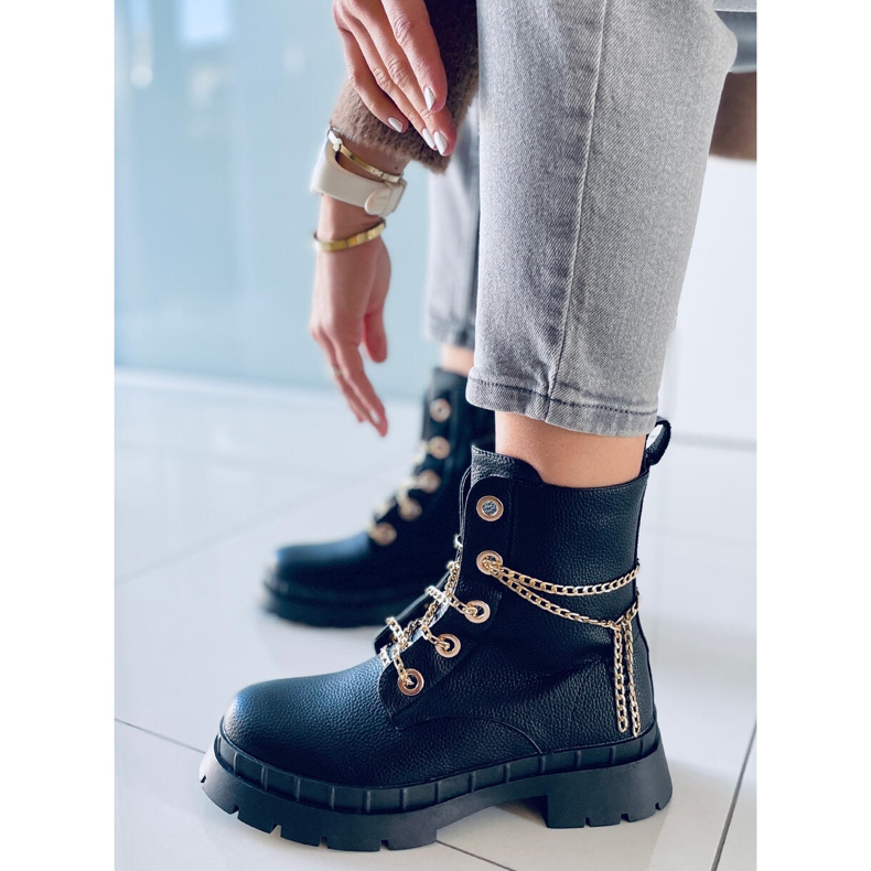 Cizme cu șireturi de la Lohan Black negru 1