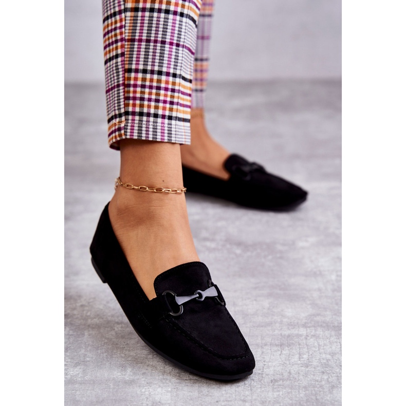 FB2 Mocasini din piele intoarsa Cu Decorat Negru Santi 1