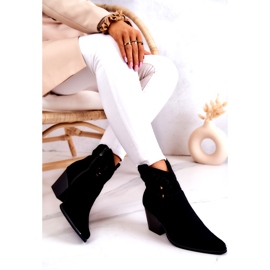 S.Barski Cizme de cowboy negre de damă din piele intoarsa Devon negru 3