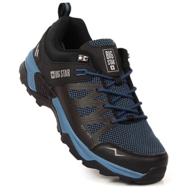 Pantofi sport de trekking pentru bărbați, negri și albaștri, Big Star KK174106 negru albastru 1 Pantofi sport de trekking pentru bărbați, negri și albaștri, Big Star KK174106 negru albastru 1
