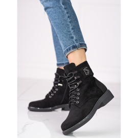 Muncitori din piele ecologică Shelovet negru 2