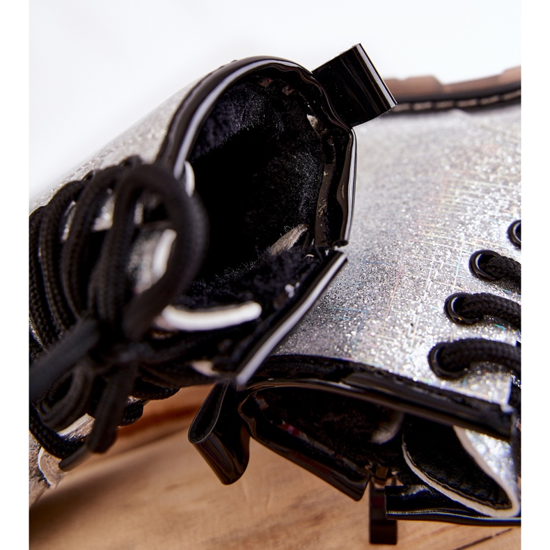 FR1 Cizme Copii Călduți Cu Fermoar Lacuit Argintiu Goopy 2