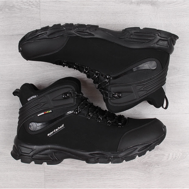 Pantofi de trekking impermeabili supradimensionati negri American Club negru 1