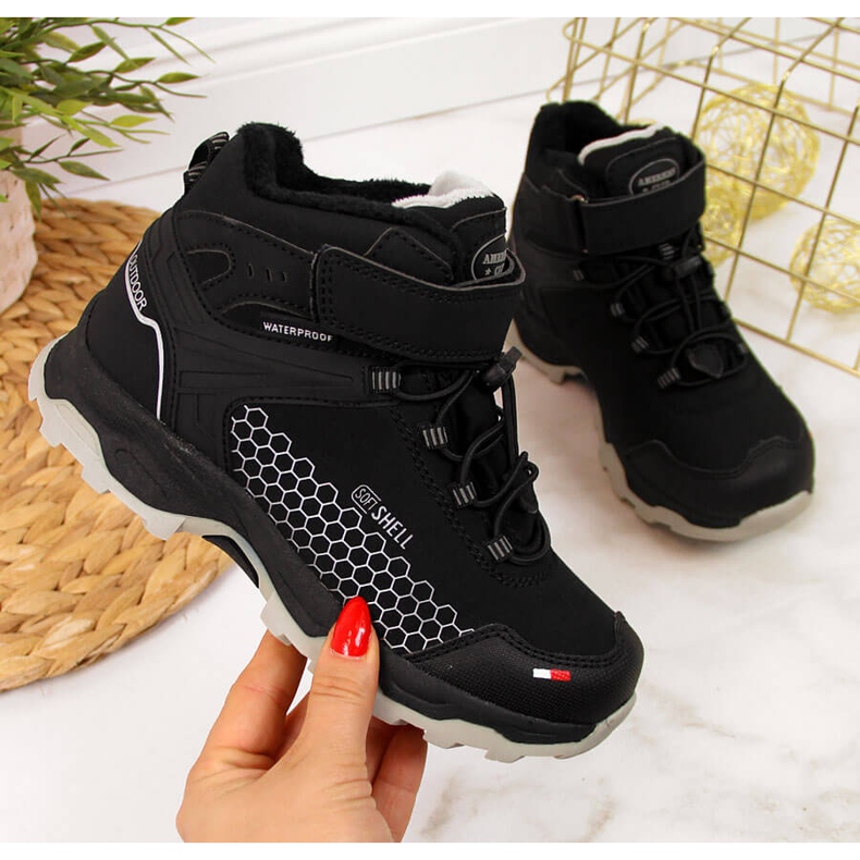 American Club Cizme de zăpadă americane negre impermeabile pentru băieți negru 1