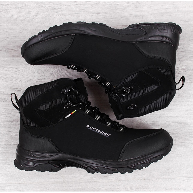 Pantofi de trekking izolați impermeabili Black American Club negru 1