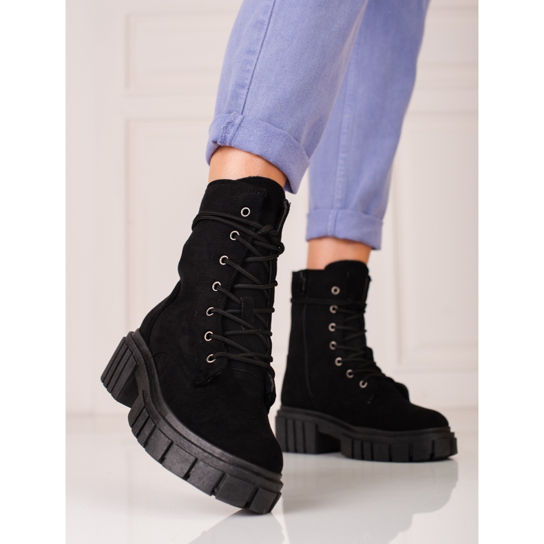 Îmbrăcăminte de lucru pentru femei Shelovet din piele intoarsa neagra negru 1