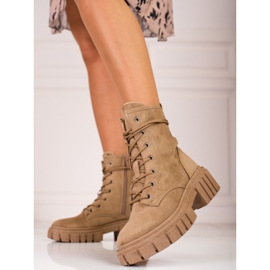 Genți Shelovet de damă din piele intoarsa bej maro 1