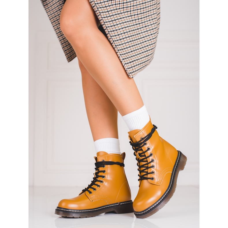 Cizme maro Shelovet cu siret pentru dama 1