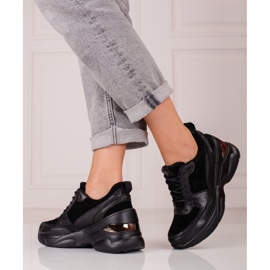 Tenisi de dama din piele neagra Shelovet negru 1