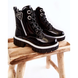 S.Barski Cizme Negre Lăcuite Cu Fermoar Marcella negru 1