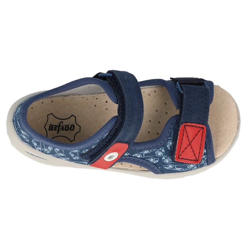Papuci copii Befado pu cu Velcro 065P165 bleumarin și roșu roşu albastru marin 4