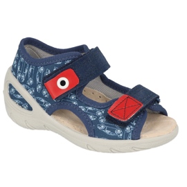 Papuci copii Befado pu cu Velcro 065P165 bleumarin și roșu roşu albastru marin 3