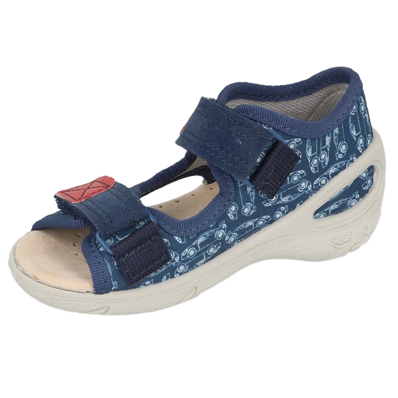 Papuci copii Befado pu cu Velcro 065P165 bleumarin și roșu roşu albastru marin 1