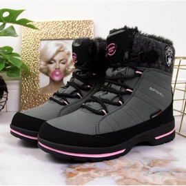 Cizme de zăpadă impermeabile gri pentru fete de la American Club 2 Cizme de zăpadă impermeabile gri pentru fete de la American Club 2