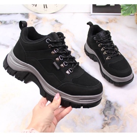 Cizme negre de damă cu lână Big Star KK274364 negru 1