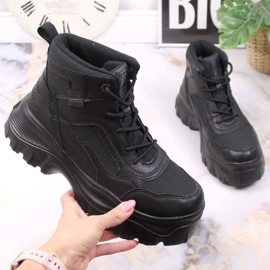 Cizme cu platformă de damă Big Star KK274371 negre negru 1 Cizme cu platformă de damă Big Star KK274371 negre negru 1