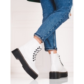 Genți Shelovet de damă albe șirete pe platformă 2