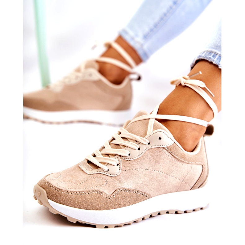 PG1 Pantofi sport dama din piele intoarsa Bej Nayla 3