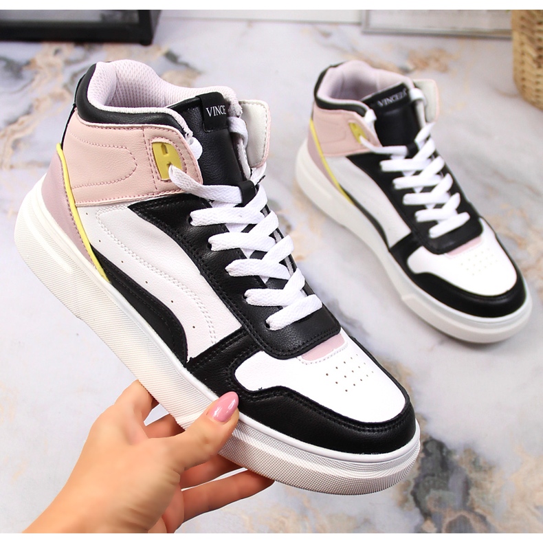 Tenisi înalți Vinceza multicolori alb 1