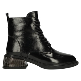 Cizme izolate patentate cu tocuri izolate decorative Filippo W PAW384 negru 1