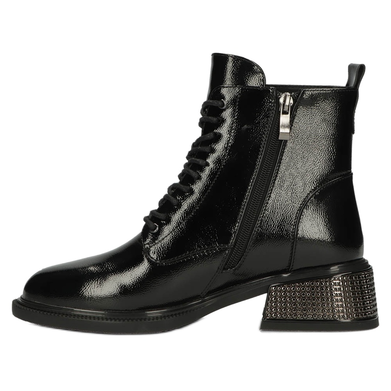 Cizme izolate patentate cu tocuri izolate decorative Filippo W PAW384 negru 2